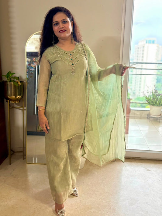 Elegant Crush Tissue Suit - SC002