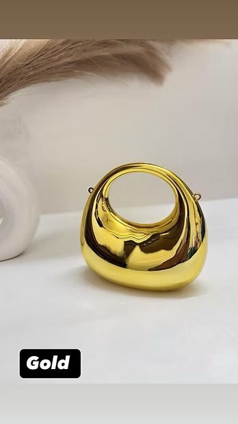 Moon Clutch Acrylic Bag - Gold