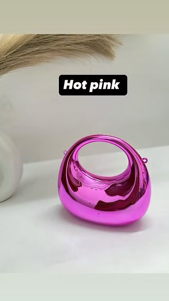 Moon Clutch Acrylic Bag - Hot Pink