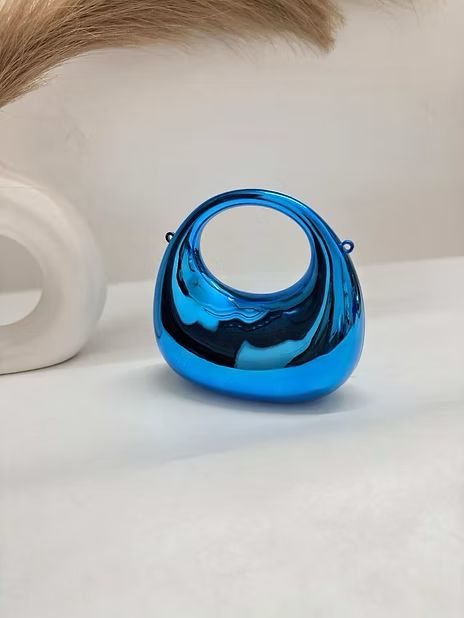 Moon Clutch Acrylic Bag - Blue
