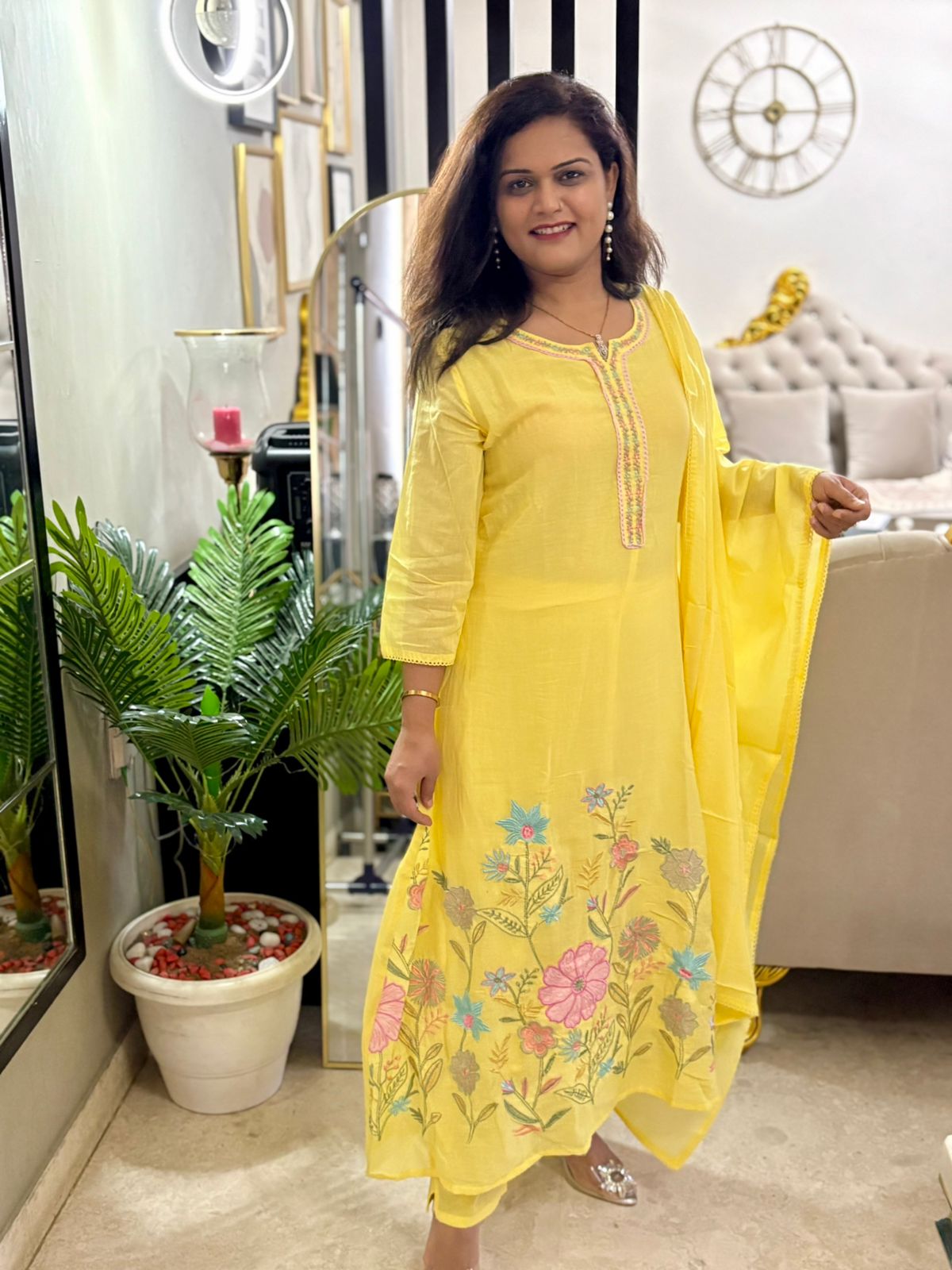Mul Cotton A-Line Suit - SAJ072