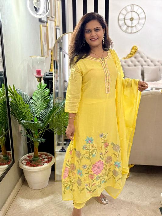 Mul Cotton A-Line Suit - SAJ072