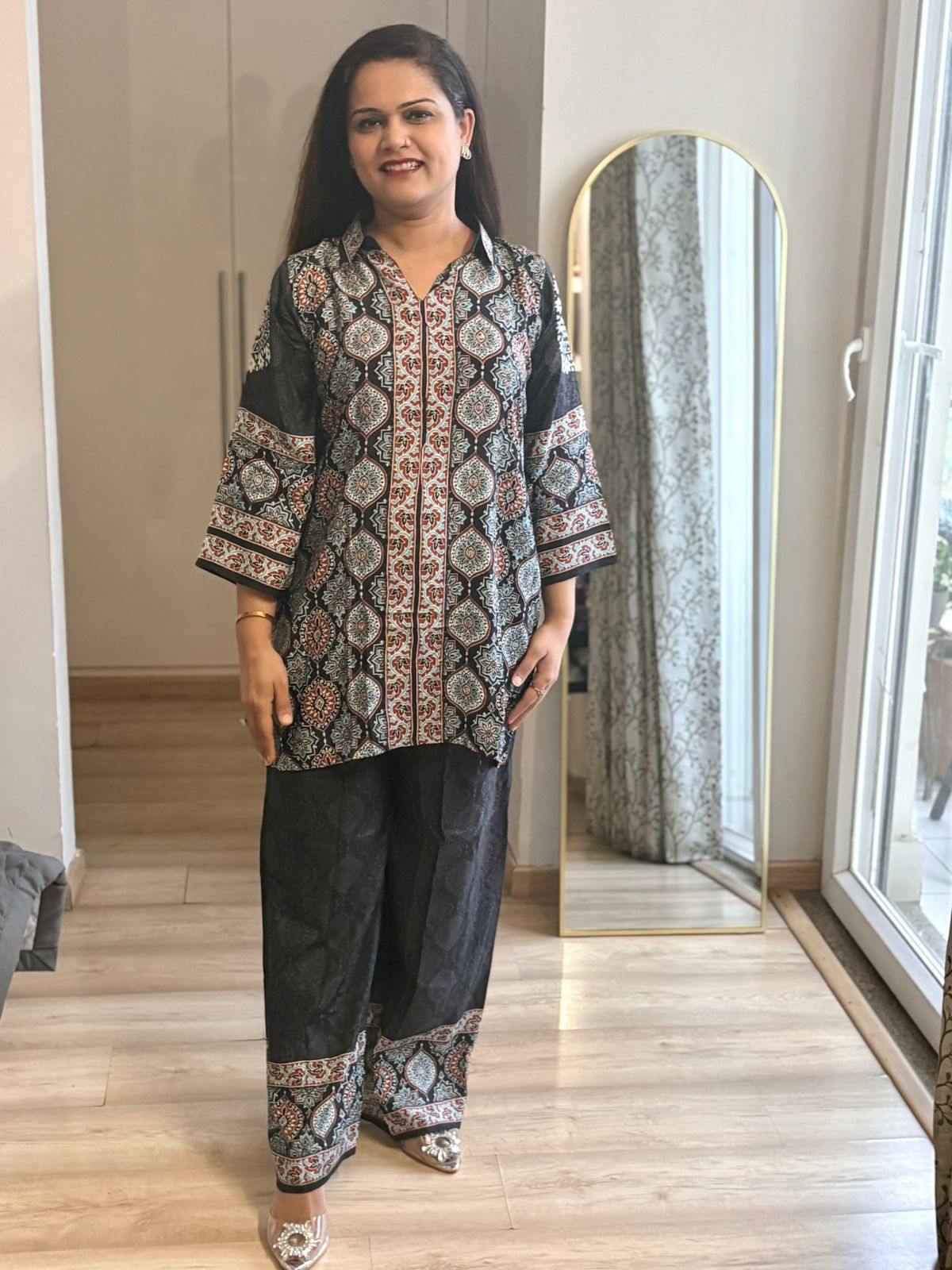 Ajrakh Charcoal Black Coord Set - SC032