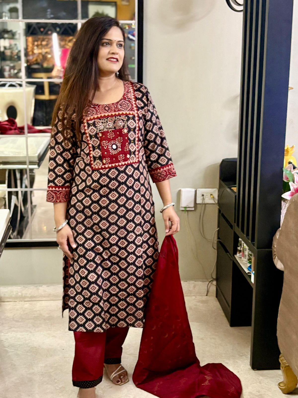 Cotton Ajrakh print Suit - SC029