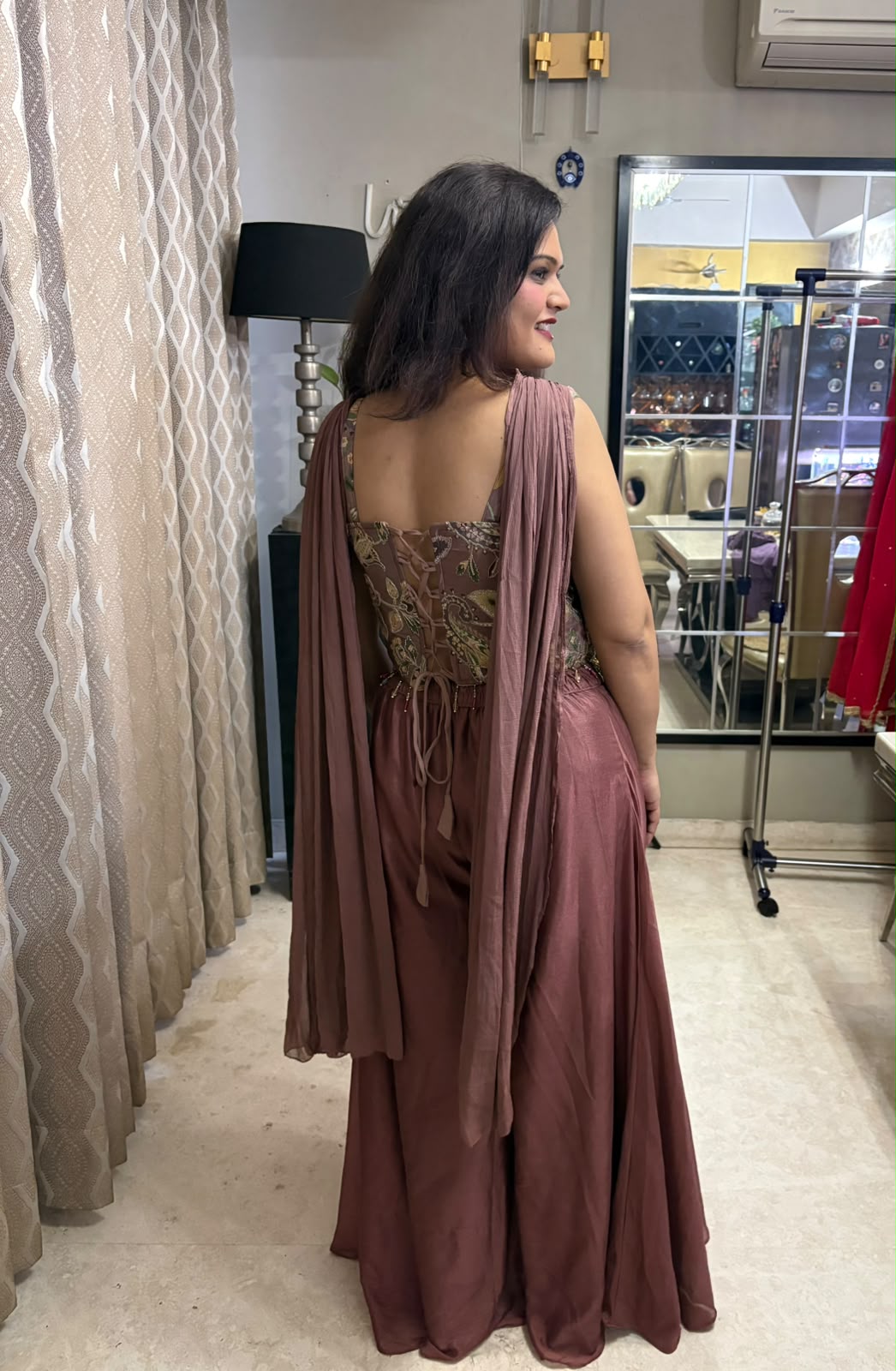 Onion Pink Peplum Plazzo Set - Indo Western Dress - SAJ060